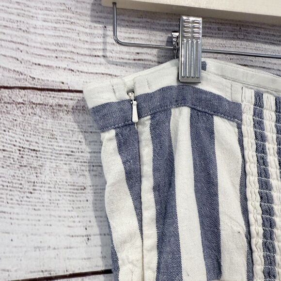 American Eagle Blue Ivory Striped Button Front Jumpsuit Size Small Petite - Picture 9 of 13